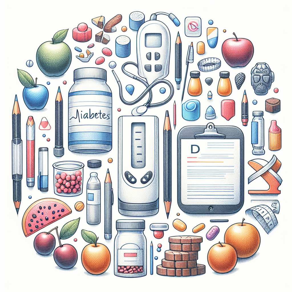 Pastelková ilustrace znázorňující téma: Diabetes