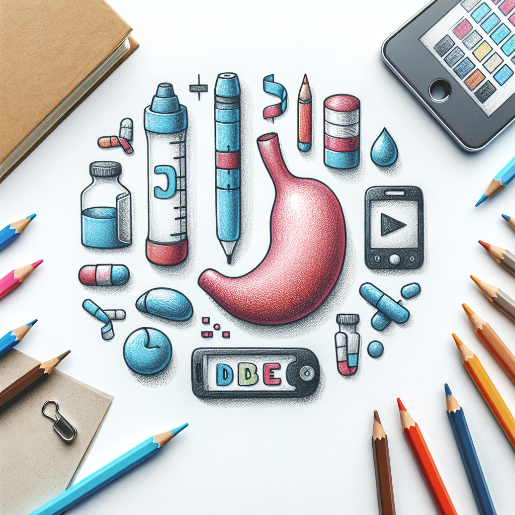 Pastelková ilustrace znázorňující téma: Diabetes