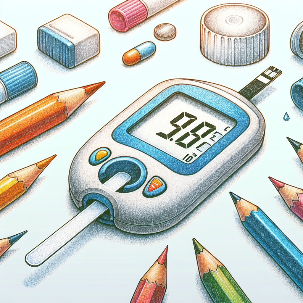 Pastelková ilustrace znázorňující téma: Diabetes