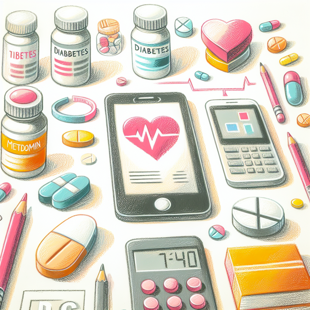 Pastelková ilustrace znázorňující téma: Diabetes