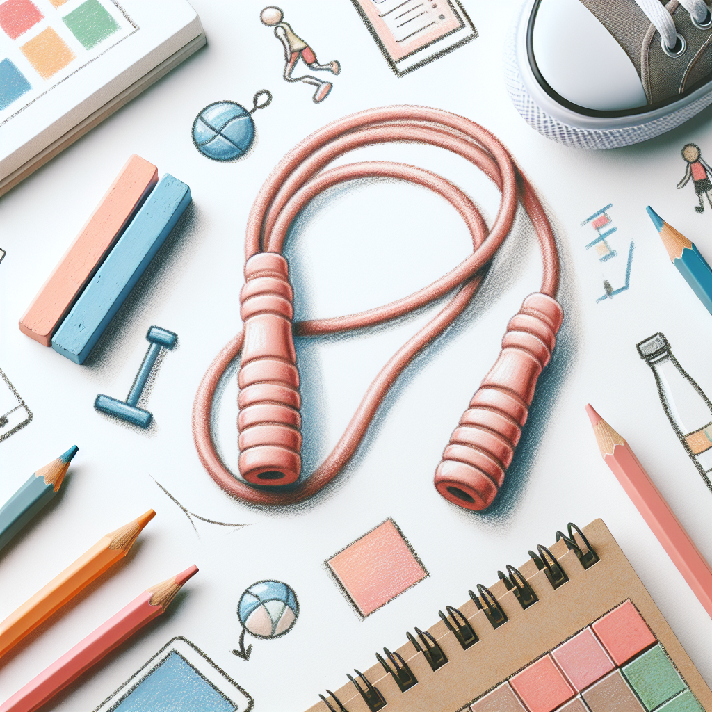 Pastelková ilustrace znázorňující téma: Hubnutí a cvičení