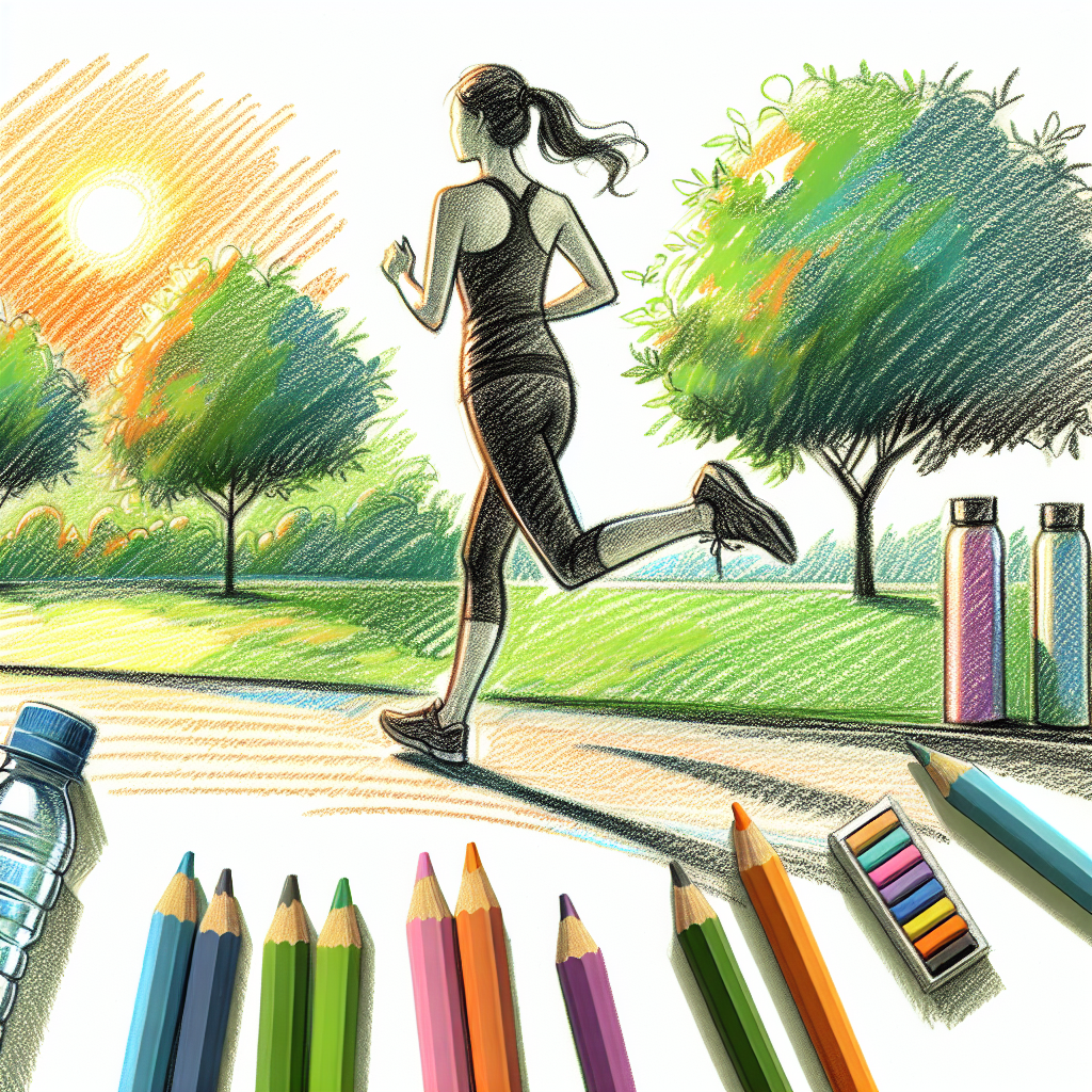 Pastelková ilustrace znázorňující téma: Fitness a zdraví