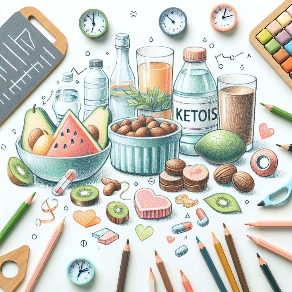 Pastelková ilustrace znázorňující téma: Ketonová dieta