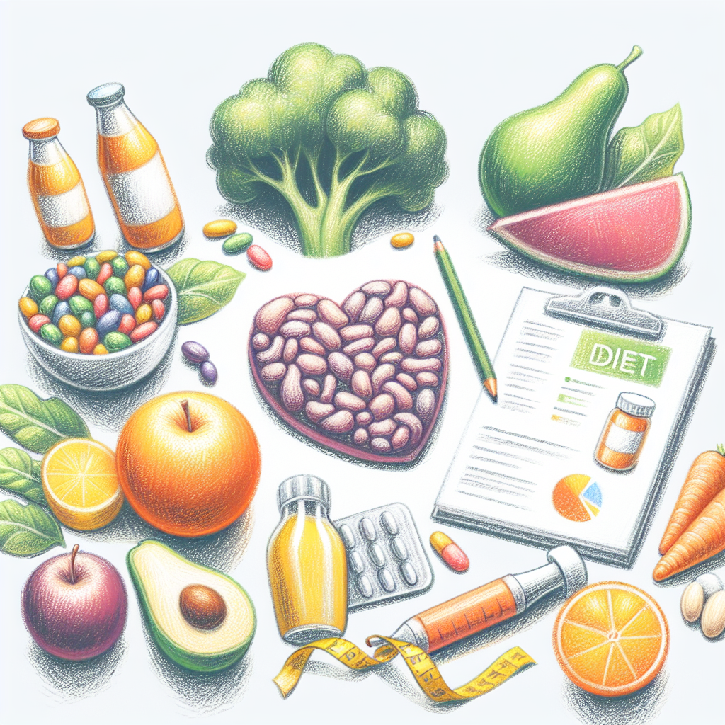 Pastelková ilustrace znázorňující téma: Diety a výživa