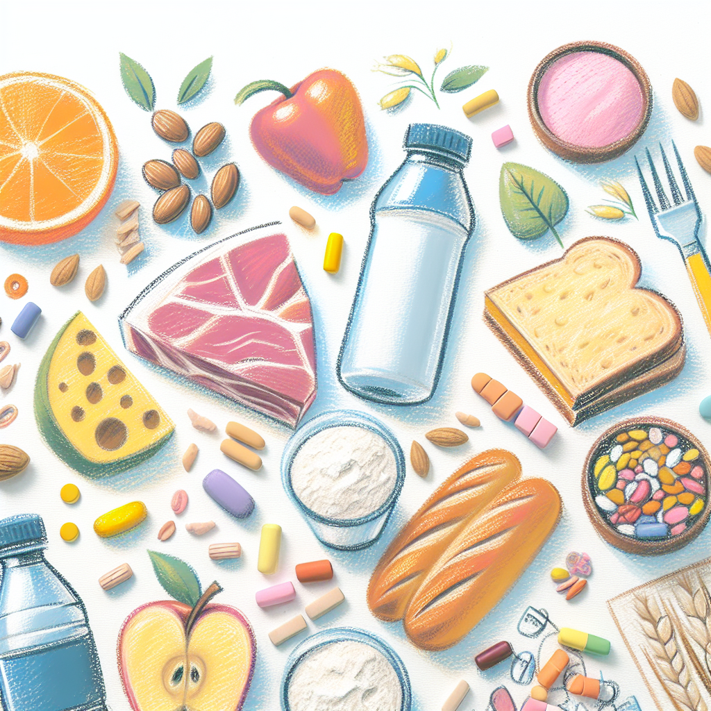 Pastelková ilustrace znázorňující téma: Diety