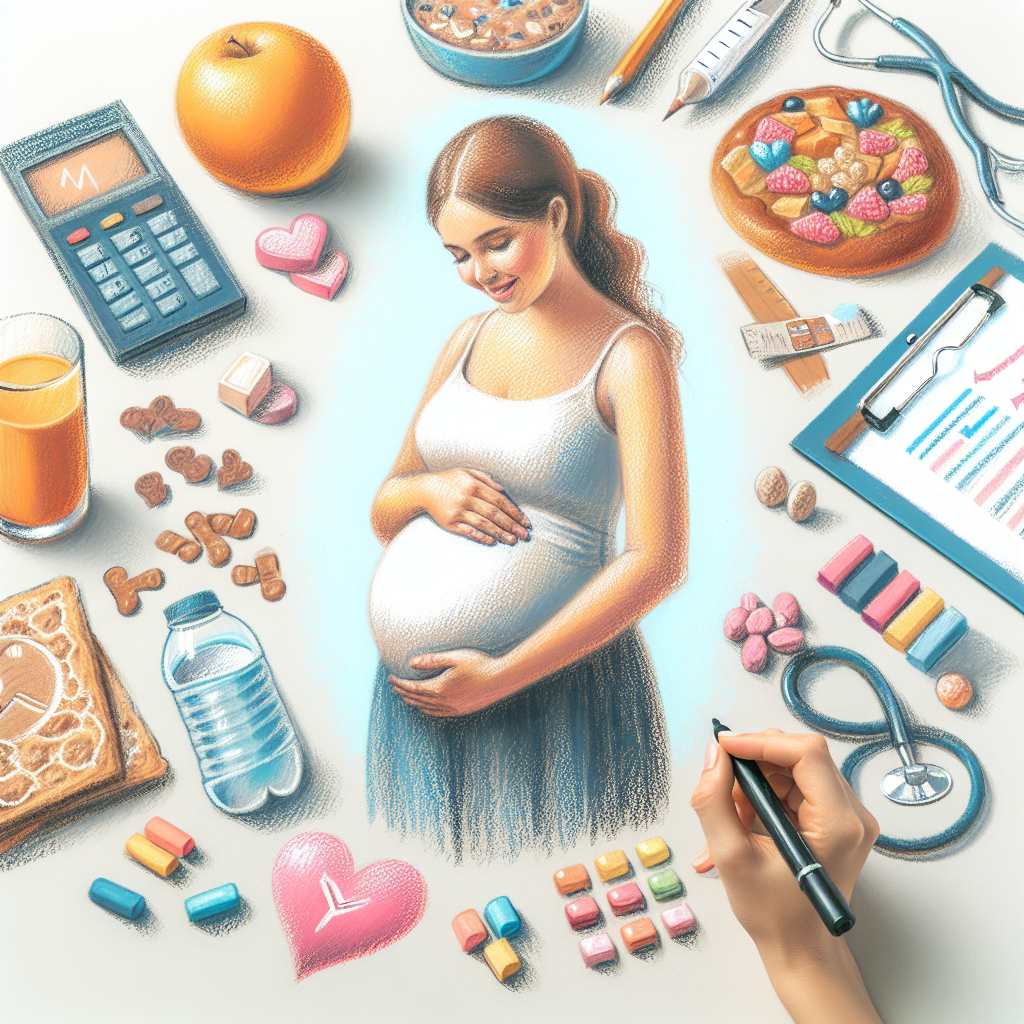 Pastelková ilustrace znázorňující téma: Zdraví v těhotenství