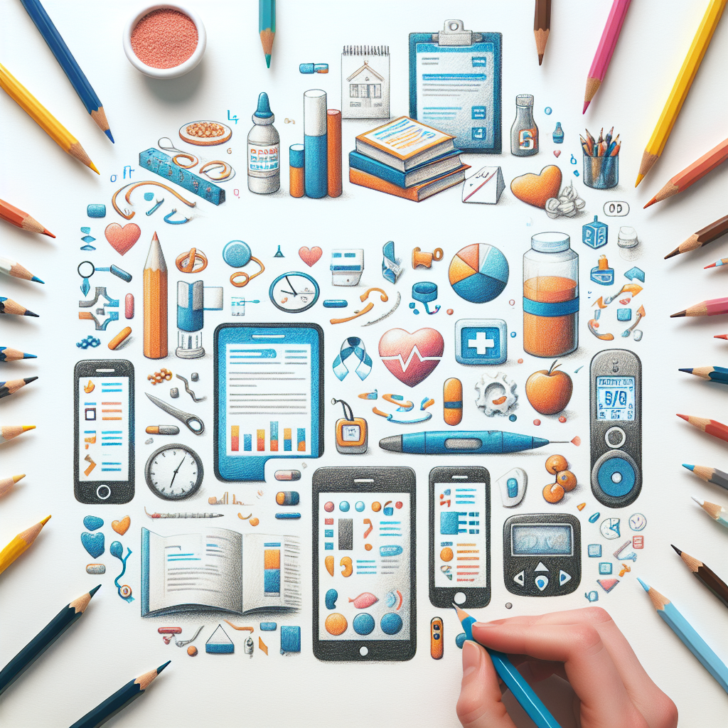 Pastelková ilustrace znázorňující téma: Diabetes