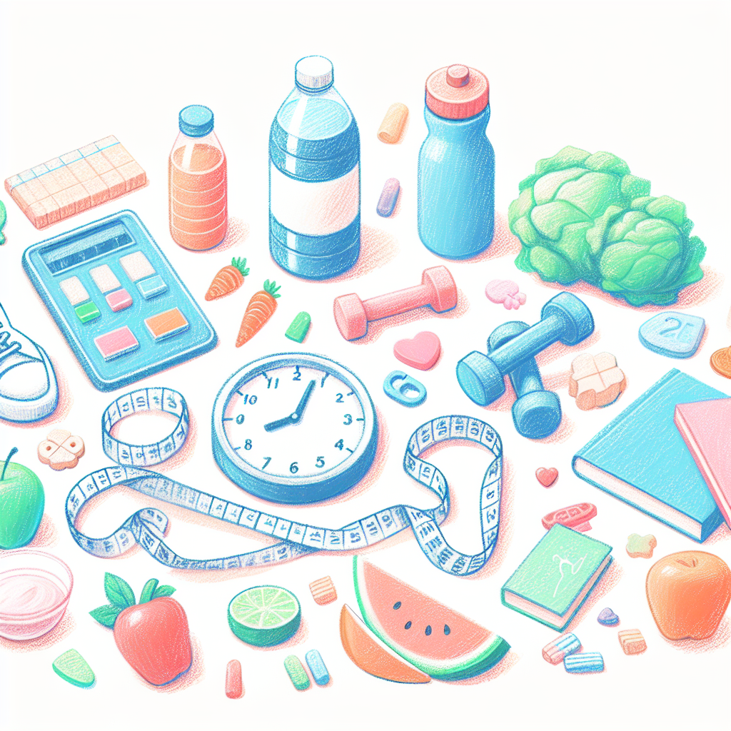 Pastelková ilustrace znázorňující téma: Diety a hubnutí