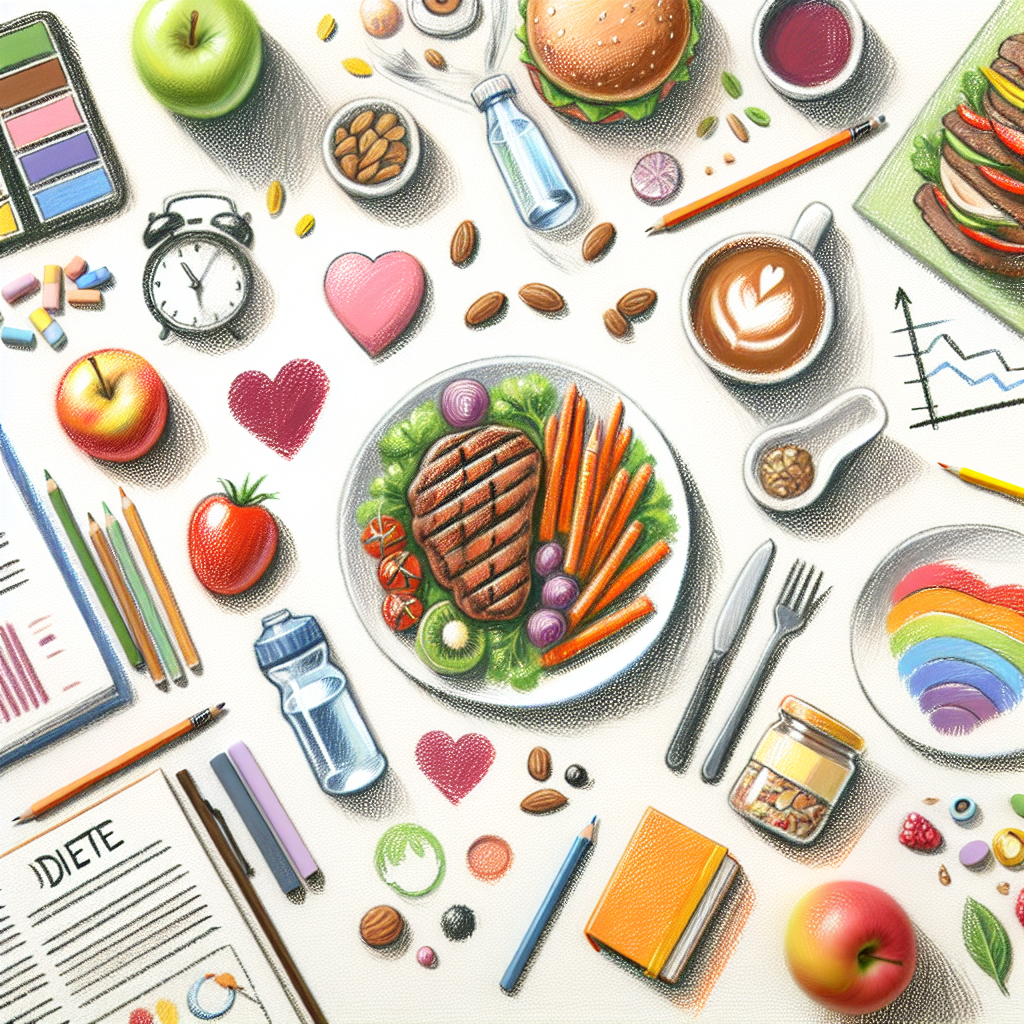 Pastelková ilustrace znázorňující téma: Zdravá strava