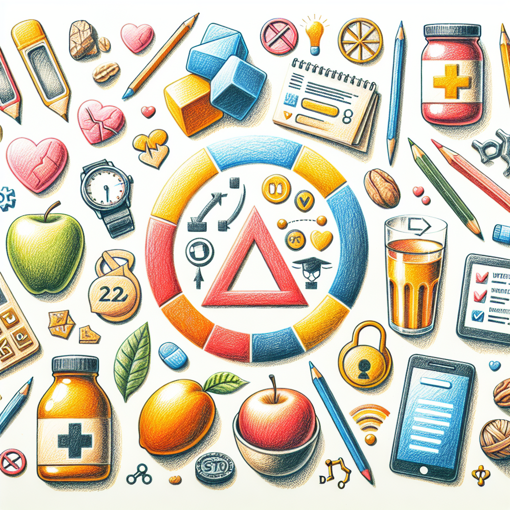 Pastelková ilustrace znázorňující téma: Diety