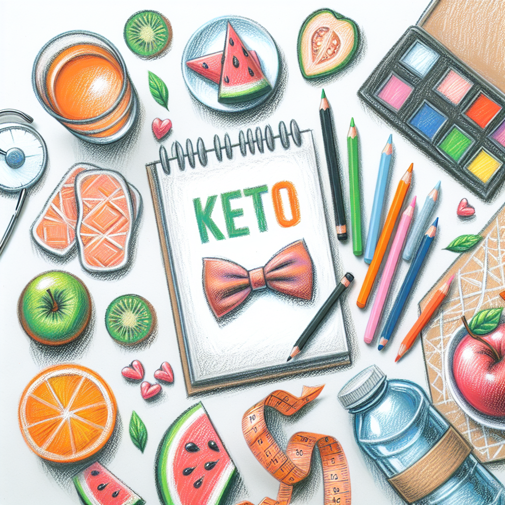 Pastelková ilustrace znázorňující téma: Keto dieta