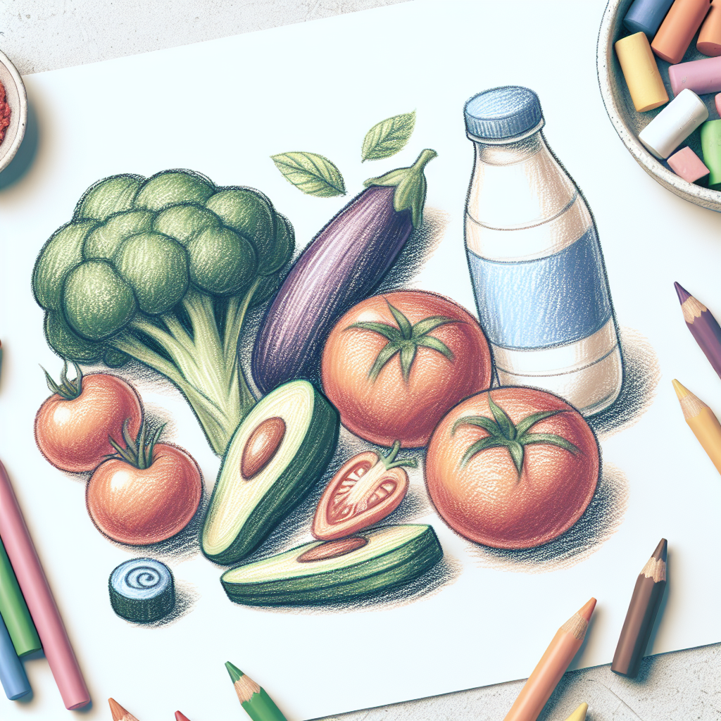 Pastelková ilustrace znázorňující téma: Ketodieta