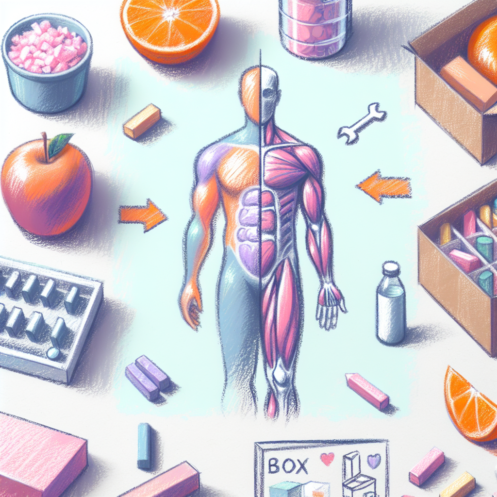Pastelková ilustrace znázorňující téma: Diety a výživa
