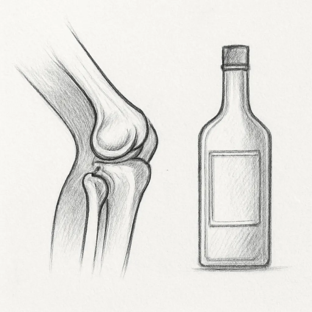 Ilustrace znázorňující téma: Artróza a alkohol: co vědět o jejich spojení