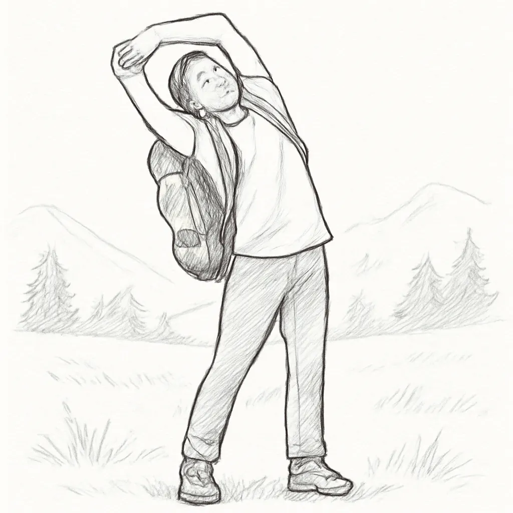 Ilustrace znázorňující téma: Jak zvládnout bolest kyčle po turistice: Tipy a rady