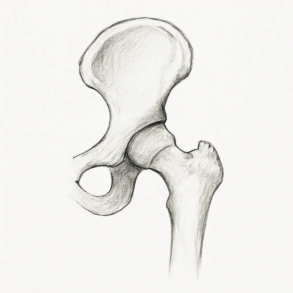 Ilustrace znázorňující téma: Bolest kyčle a třísla: Příčiny a co s nimi dělat