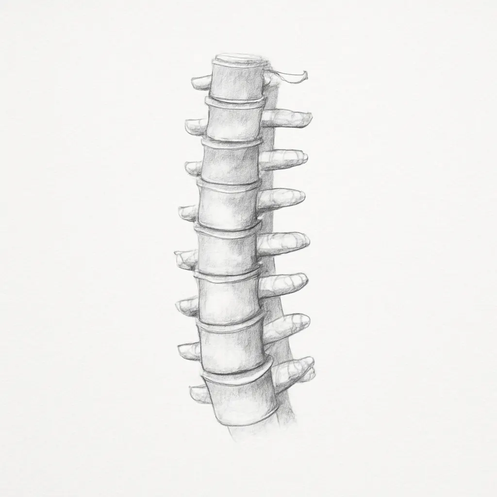 Ilustrace znázorňující téma: Spondylóza hrudní páteře: Příčiny, příznaky a podpora