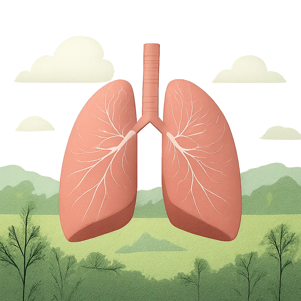 Ilustrace znázorňující téma: Astma